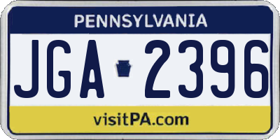 PA license plate JGA2396