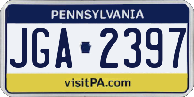 PA license plate JGA2397