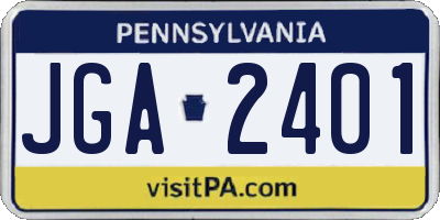 PA license plate JGA2401