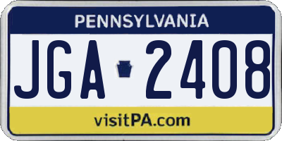 PA license plate JGA2408