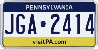 PA license plate JGA2414