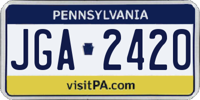 PA license plate JGA2420