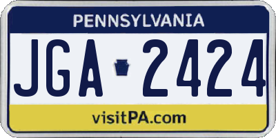 PA license plate JGA2424