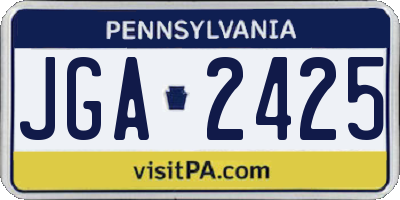PA license plate JGA2425