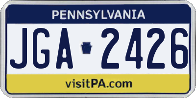 PA license plate JGA2426