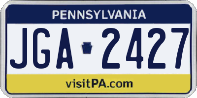 PA license plate JGA2427