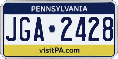 PA license plate JGA2428