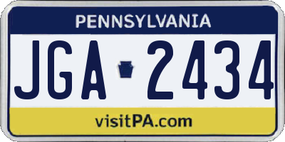 PA license plate JGA2434