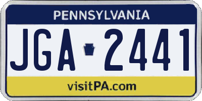 PA license plate JGA2441