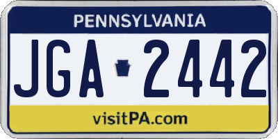 PA license plate JGA2442