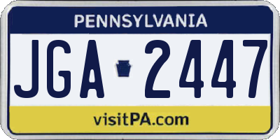 PA license plate JGA2447