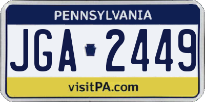 PA license plate JGA2449
