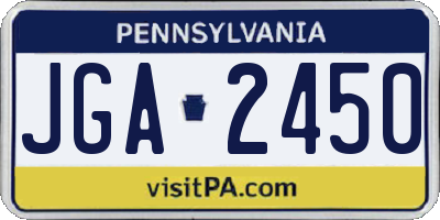 PA license plate JGA2450