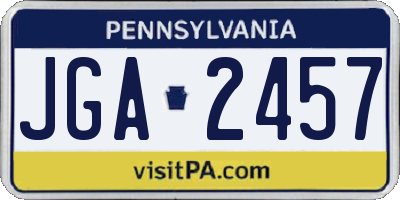 PA license plate JGA2457