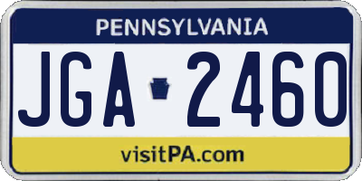 PA license plate JGA2460