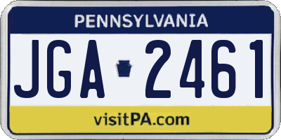 PA license plate JGA2461