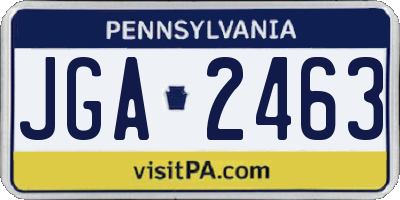 PA license plate JGA2463