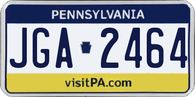 PA license plate JGA2464