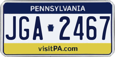 PA license plate JGA2467