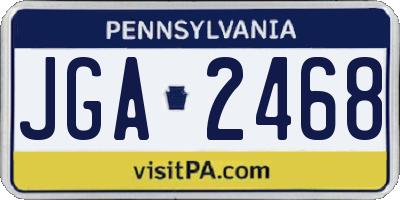 PA license plate JGA2468