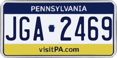 PA license plate JGA2469