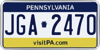 PA license plate JGA2470