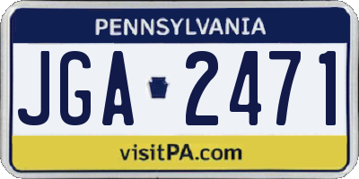 PA license plate JGA2471