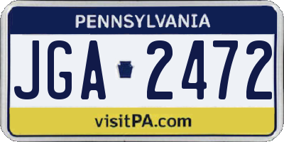 PA license plate JGA2472
