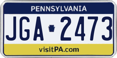 PA license plate JGA2473