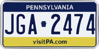 PA license plate JGA2474