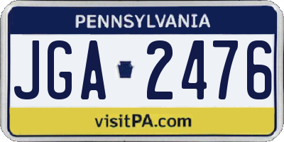 PA license plate JGA2476