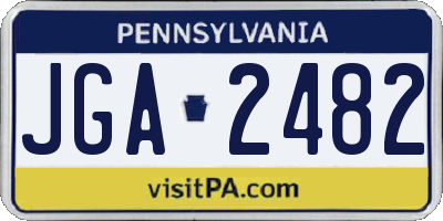 PA license plate JGA2482