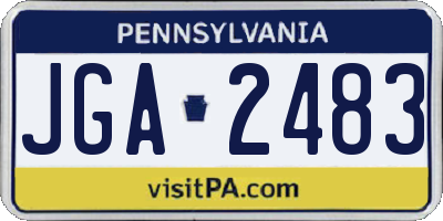 PA license plate JGA2483