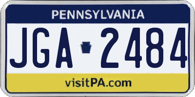 PA license plate JGA2484