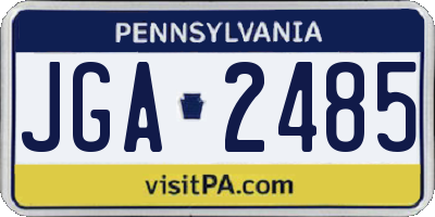 PA license plate JGA2485