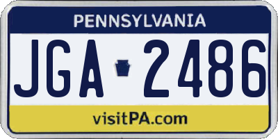 PA license plate JGA2486