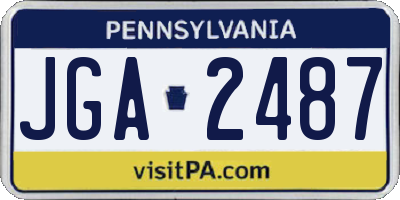PA license plate JGA2487