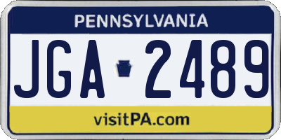 PA license plate JGA2489