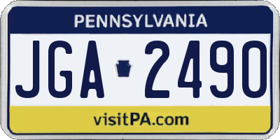 PA license plate JGA2490