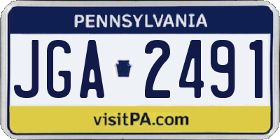 PA license plate JGA2491