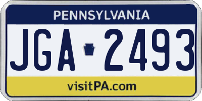 PA license plate JGA2493