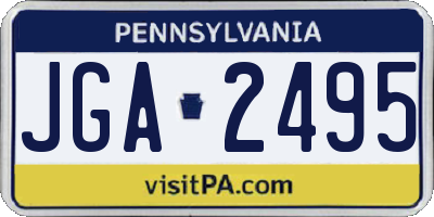 PA license plate JGA2495