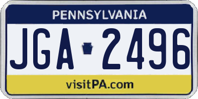 PA license plate JGA2496