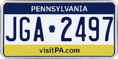 PA license plate JGA2497