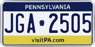 PA license plate JGA2505