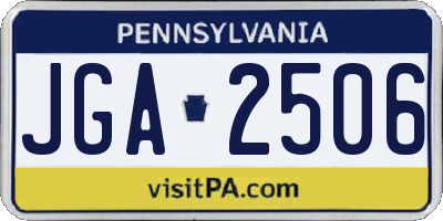 PA license plate JGA2506