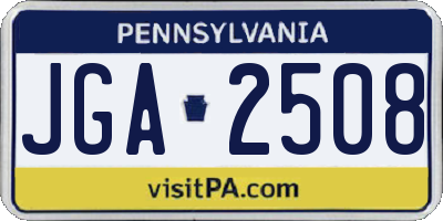 PA license plate JGA2508
