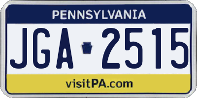 PA license plate JGA2515