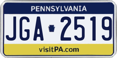 PA license plate JGA2519