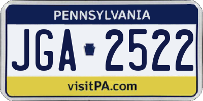PA license plate JGA2522